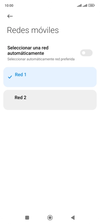 Pulsa la red deseada.