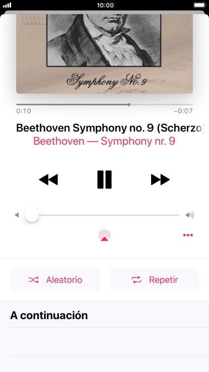 Pulsa Aleatorio para activar o desactivar la función.