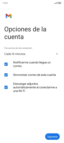 Si aparece en la pantalla esta imagen, tu cuenta de correo electrónico ha sido reconocida y configurada automáticamente. Sigue las indicaciones de la pantalla para introducir más información y terminar la configuración.