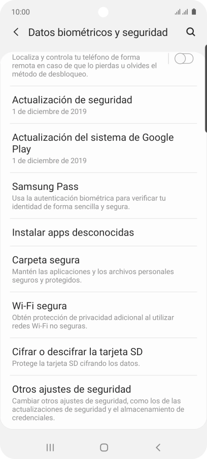 Pulsa Otros ajustes de seguridad.