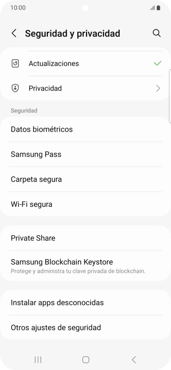 Pulsa Otros ajustes de seguridad.