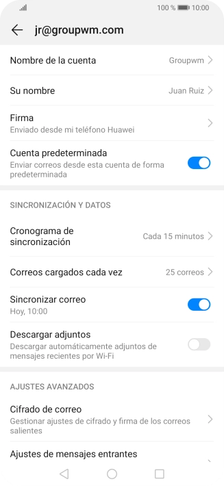 Pulsa Nombre de la cuenta.