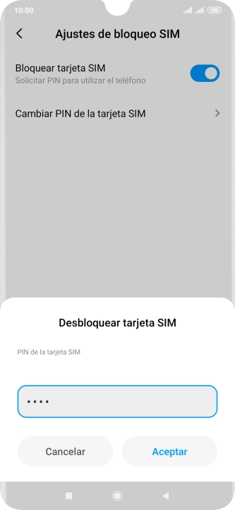 Introduce tu código PIN y pulsa Aceptar.