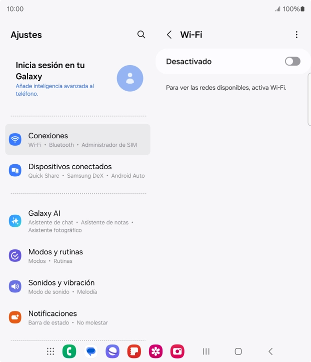 Pulsa el indicador para activar la función.
