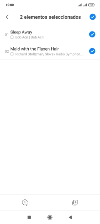 Pulsa los archivos de música deseados para seleccionarlos.