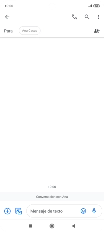 Pulsa en el campo de escritura  y escribe el texto del mensaje corto.