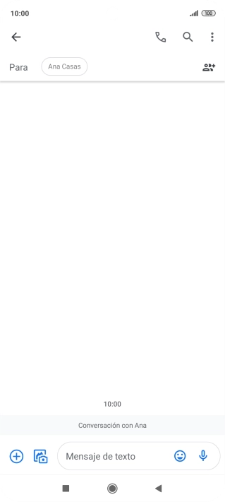 Pulsa en el campo de escritura  y escribe el texto del mensaje corto.