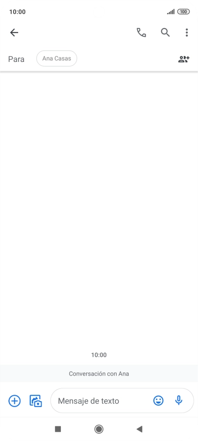 Pulsa en el campo de escritura  y escribe el texto del mensaje corto.