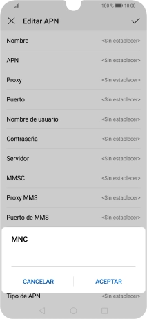 Introduce 01 y pulsa ACEPTAR.