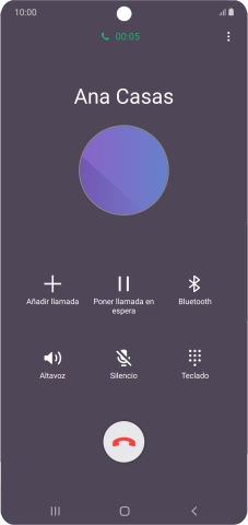 Pulsa el icono de finalizar llamada.