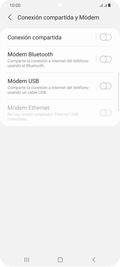 Pulsa Conexión compartida.
