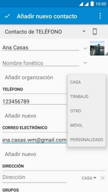 Pulsa el tipo de correo electrónico deseado.
