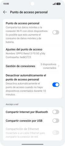 Pulsa Ajustes del punto de acceso.