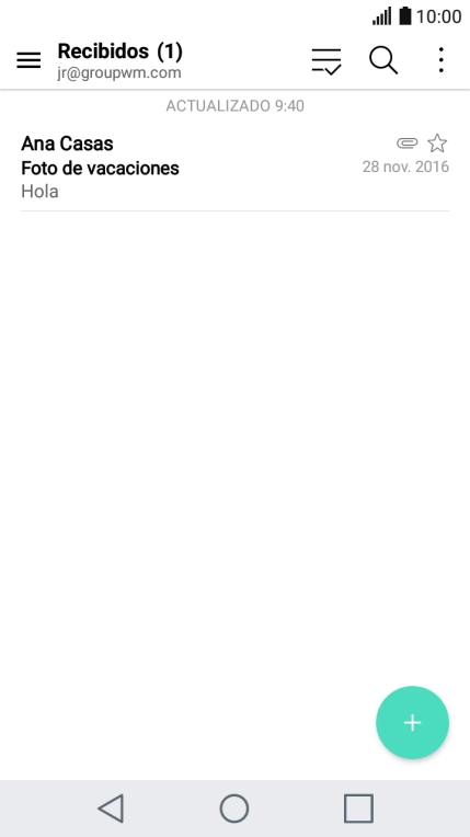 Pulsa el icono de nuevo correo electrónico.