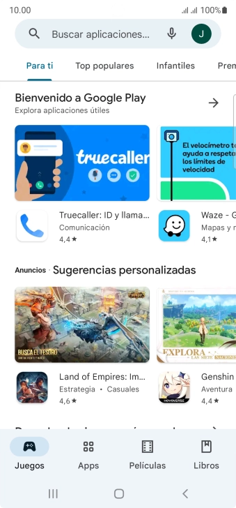 Pulsa en el campo de búsqueda.
