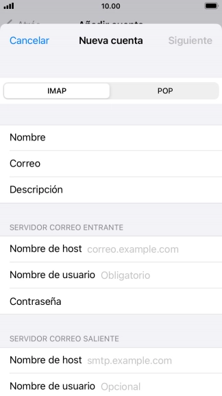 Pulsa IMAP.
