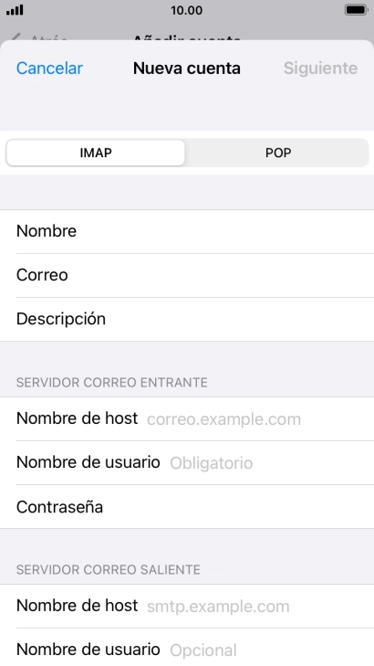 Pulsa IMAP.