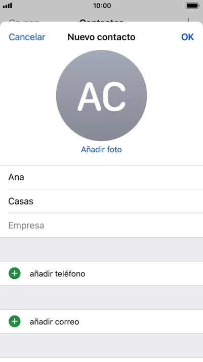 Pulsa añadir teléfono.