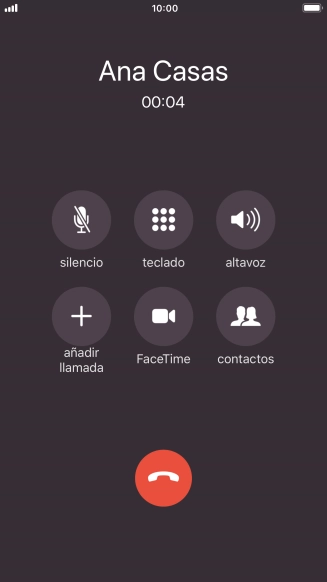 Pulsa el icono de finalizar llamadas para colgar.