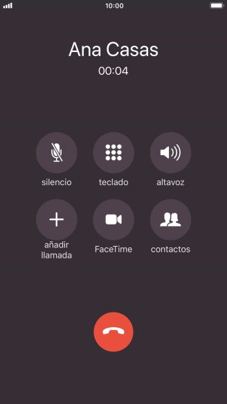 Pulsa el icono de finalizar llamadas para colgar.
