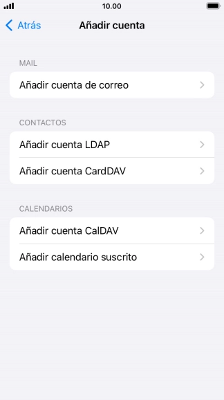 Pulsa Añadir cuenta de correo.