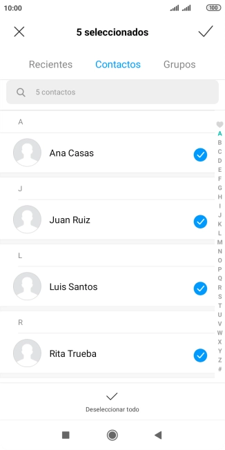 Pulsa el icono de aceptar.