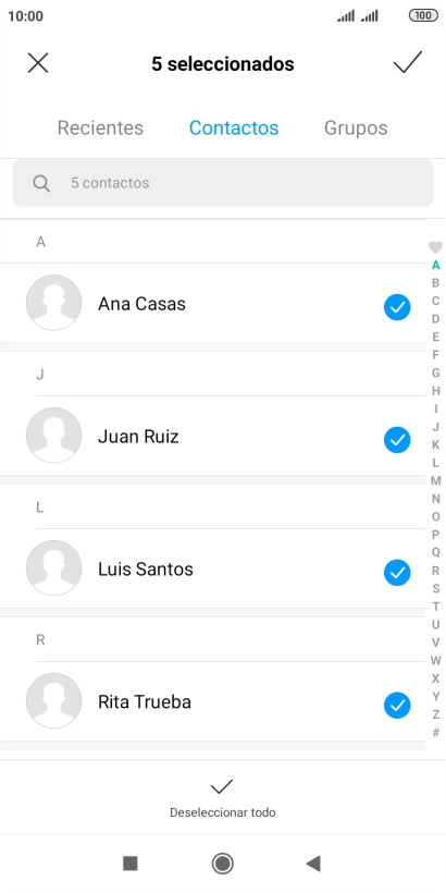 Pulsa el icono de aceptar.