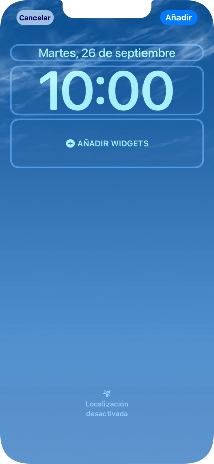 Si deseas personalizar la vista de la fecha en la pantalla de bloqueo, pulsa el widget de la fecha y sigue las indicaciones de la pantalla para seleccionar la vista de widgets deseada.