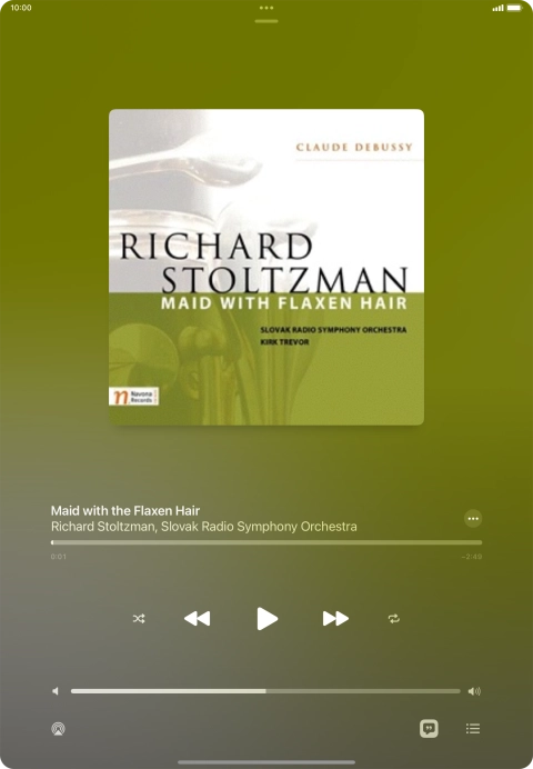 Pulsa la flecha hacia la derecha para ir al archivo de música siguiente.