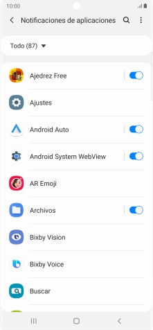 Pulsa el indicador junto a las apps deseadas para activar o desactivar la función.