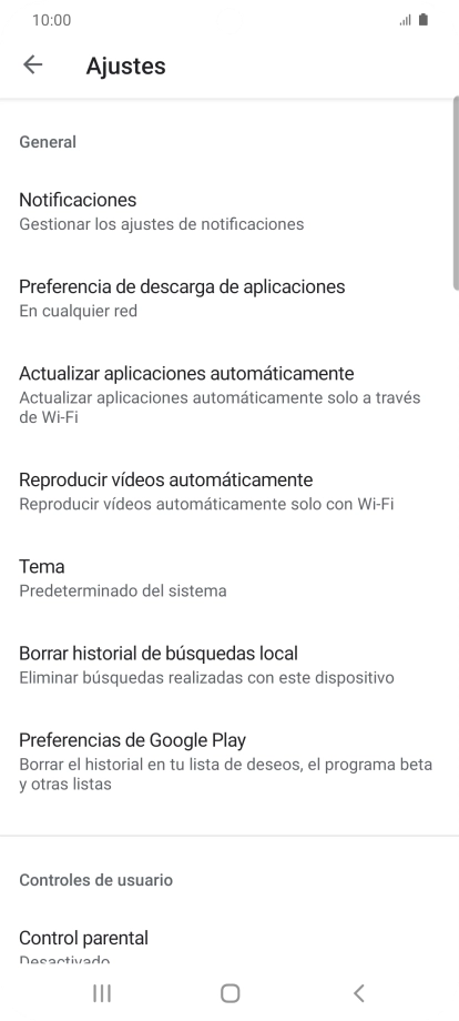 Pulsa Actualizar aplicaciones automáticamente.