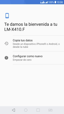 Puedes transferir el contenido de otro teléfono cuando activas tu teléfono por primera vez y cuando lo has restablecido. Cuando aparezca en la pantalla del teléfono esta imagen, ya está listo para la transmisión del contenido del otro teléfono.