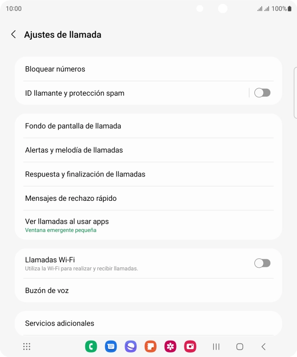 Pulsa Servicios adicionales.