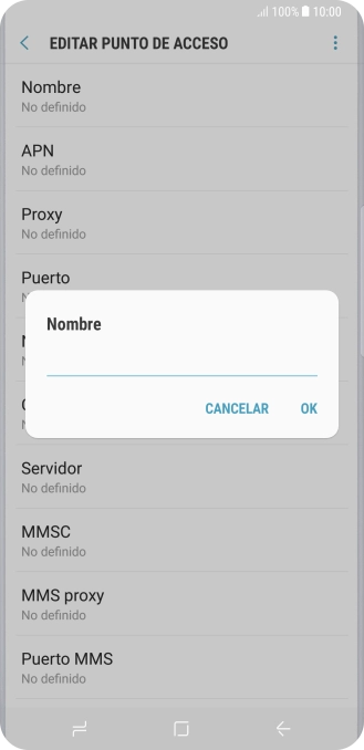 Introduce Vodafone Internet y pulsa OK.