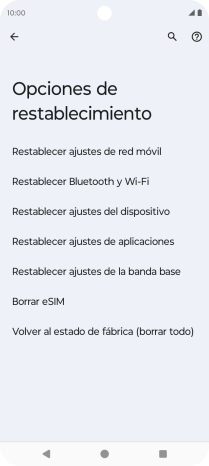 Pulsa Restablecer ajustes de red móvil.