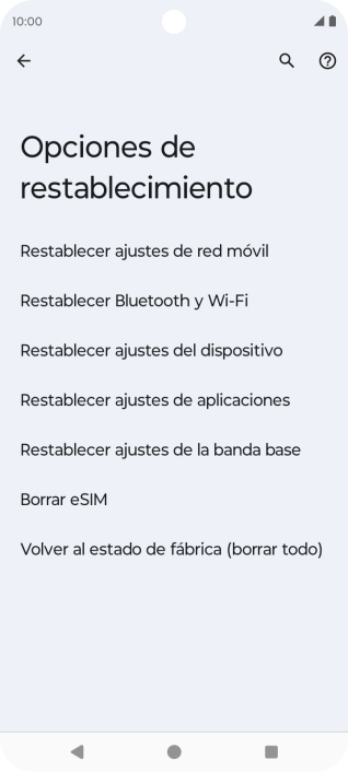 Pulsa Restablecer ajustes de red móvil.