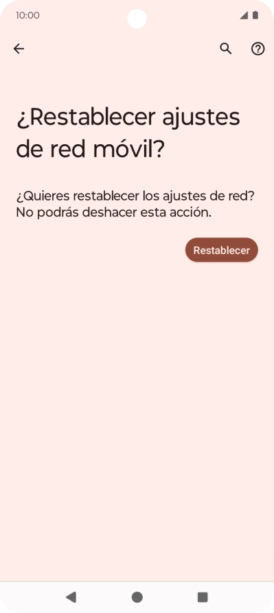 Pulsa Restablecer.