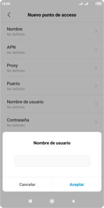 Introduce wap@wap y pulsa Aceptar.