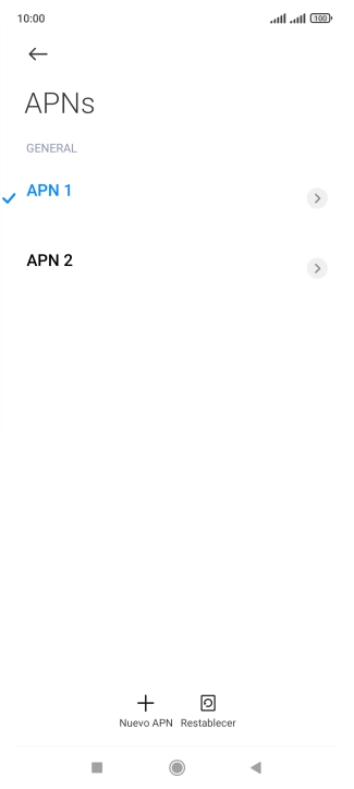 Pulsa la conexión de datos deseada para activarla.