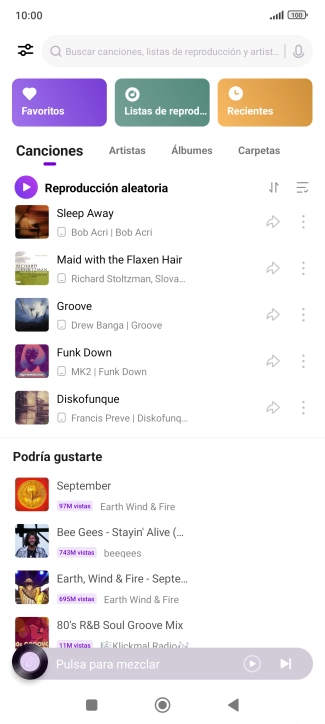 Pulsa el archivo de música deseado.