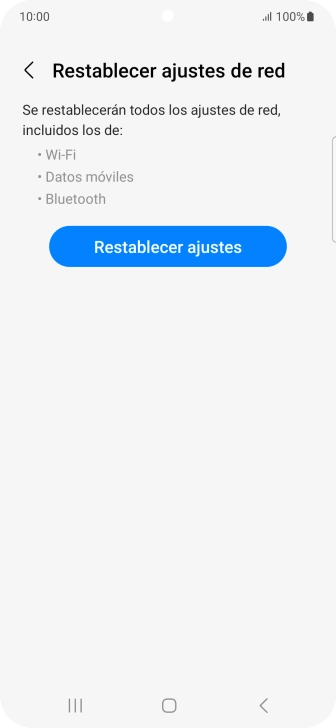 Pulsa Restablecer ajustes.