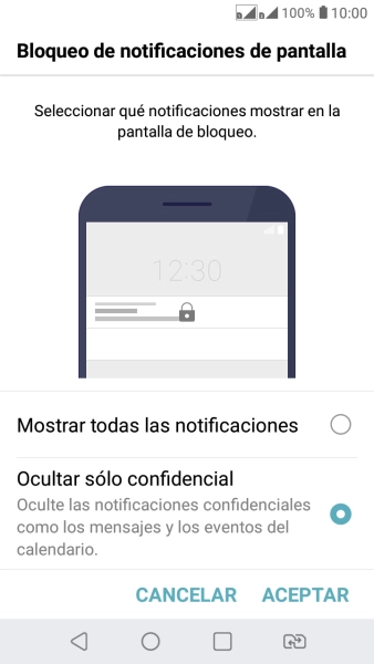 Pulsa el ajuste deseado.