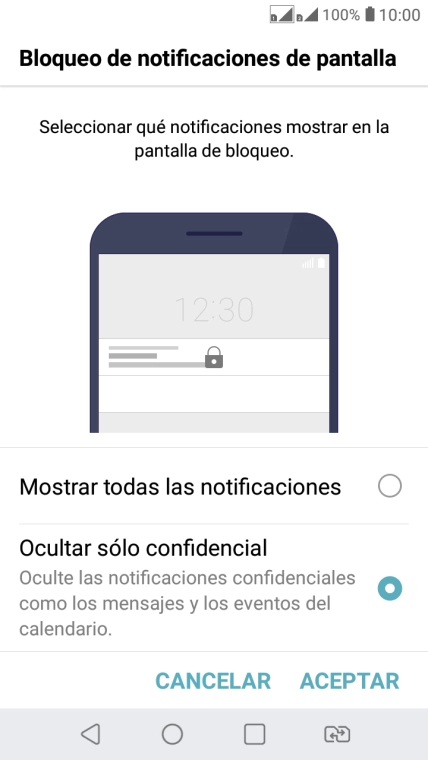 Pulsa el ajuste deseado.