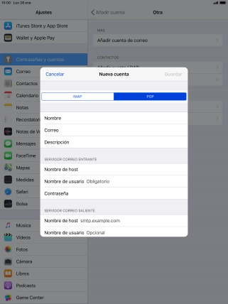 Pulsa Nombre de usuario e introduce el nombre de usuario de tu cuenta de correo electrónico.