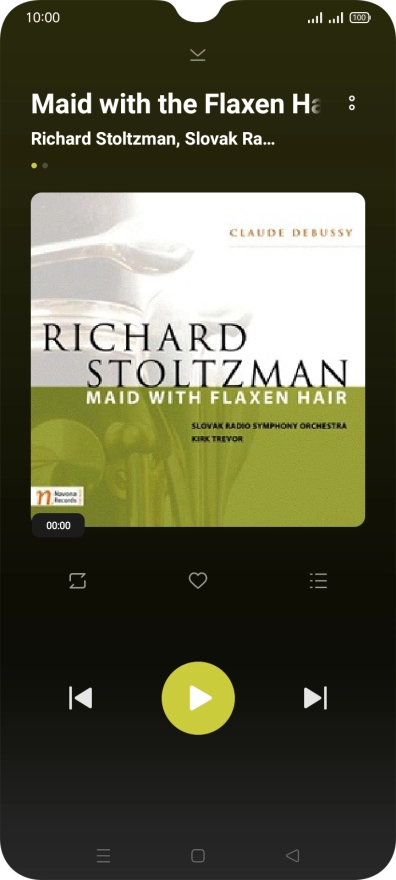 Pulsa la flecha hacia la derecha para ir al archivo de música siguiente.