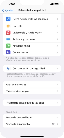 Pulsa Informe de privacidad de las apps.