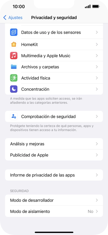 Pulsa Informe de privacidad de las apps.