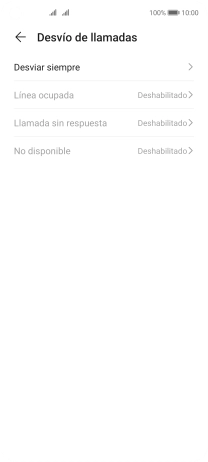 Pulsa el tipo de desvío deseado.