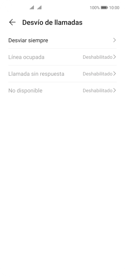 Pulsa el tipo de desvío deseado.