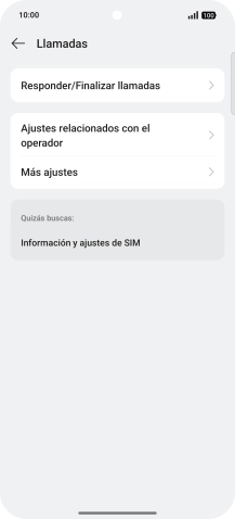 Pulsa Ajustes relacionados con el operador.